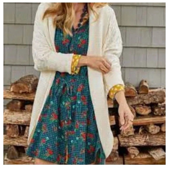 Matilda Jane Floral Plaid Check Shirt Dress Green Button Down S Longsleeves New - Picture 3 of 8